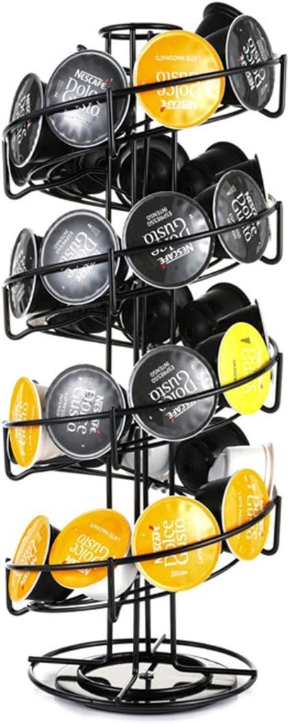 Coffee pod storage, Coffee Capsule Holder 360 Degree Rotating Spiral Coffee Capsule Holder Black Coffee Storage Rack for Storage and Organisation