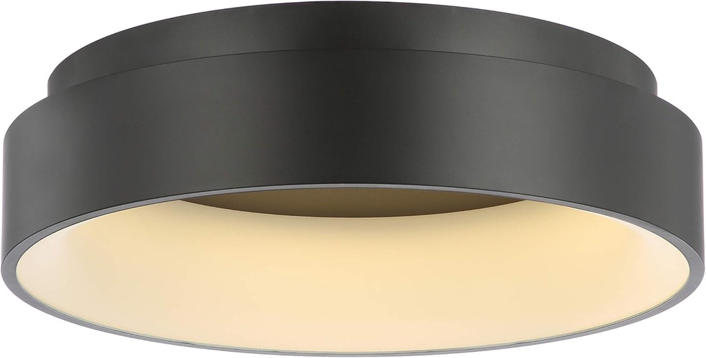 JONATHAN Y JYL7206B Ring 17.7" Integrated LED Flush Mount, Modern, Contemporary, Dimmable, 3000K Cozy Warm Light Kitchen,Hallway,Bathroom,Stairwell, Black
