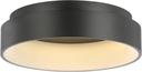 JONATHAN Y JYL7206B Ring 17.7" Integrated LED Flush Mount, Modern, Contemporary, Dimmable, 3000K Cozy Warm Light Kitchen,Hallway,Bathroom,Stairwell, Black