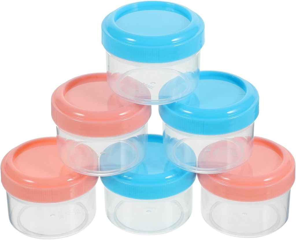 Kichvoe 6pcs Small Salad Dressing Container with Lids Portable Sauce Cups for Meal Prep for Condiments Outdoor Use and Lunch Boxes Capacity