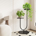 Bamworld Plant Stand Indoor Tall Tiered Plant Stands for Outdoor Plants 2 Pots Corner Plant Holder Black Metal Plants Rack for Living Room Bedroom Decor