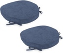 Loveboat Washable Windsor Chair Cushion Chair Seat Cushion for Kitchen, Dining, Farmhouse Navy (Pack of 2)