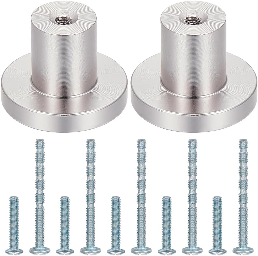 GORGECRAFT 10 Sets Silver Round Drawer Knob Metal Aluminum que Mushroom Solid Kitchen Cabinet Hardware Pulls Knobs Handle with Screws for Bathroom Cupboard Chest Door Furniture