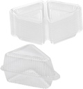 Cabilock 50pcs Clear Triangle Cake Slice Boxes with Lids Food Grade Plastic Cheesecake Containers for Dessert Storage and Transport Stackable Leak Resistant Cake Carrier for Parties and