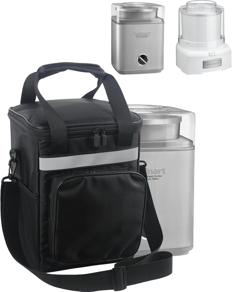 Carrying Bag for Cuisinart Ice Cream Maker Machine, Portable Outdoor Ice Cream Maker Travel Bag Case Front-Opening Design Ice Cream MakerBag for Cuisinart Ice Cream Machine ICE30BCP1/ICE-70P1