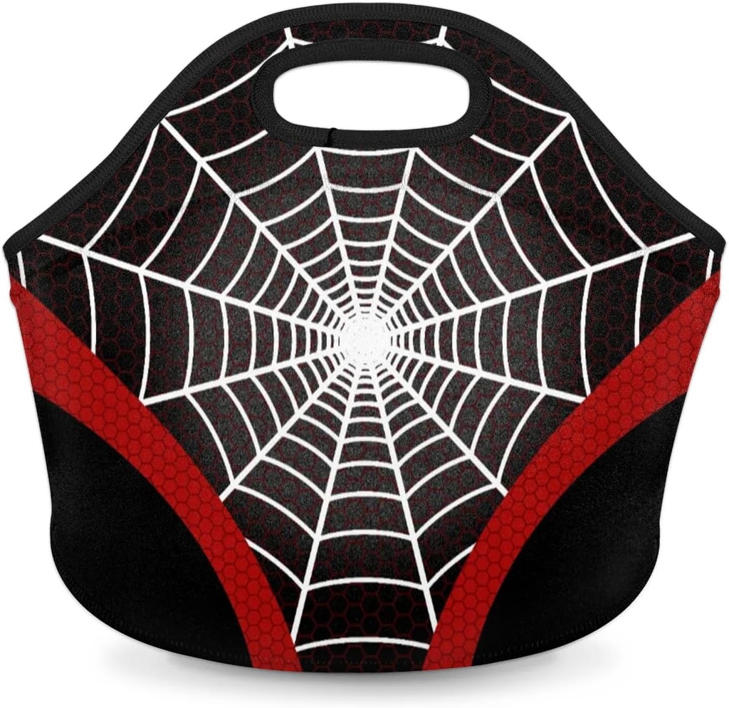 Kids Lunch Box for Boys Girls Insulated Neoprene Children Lunch Bags Black Web Sturdy Soft Bag & Reusable Cooler Lunch Thermal Meal Tote Kit for School