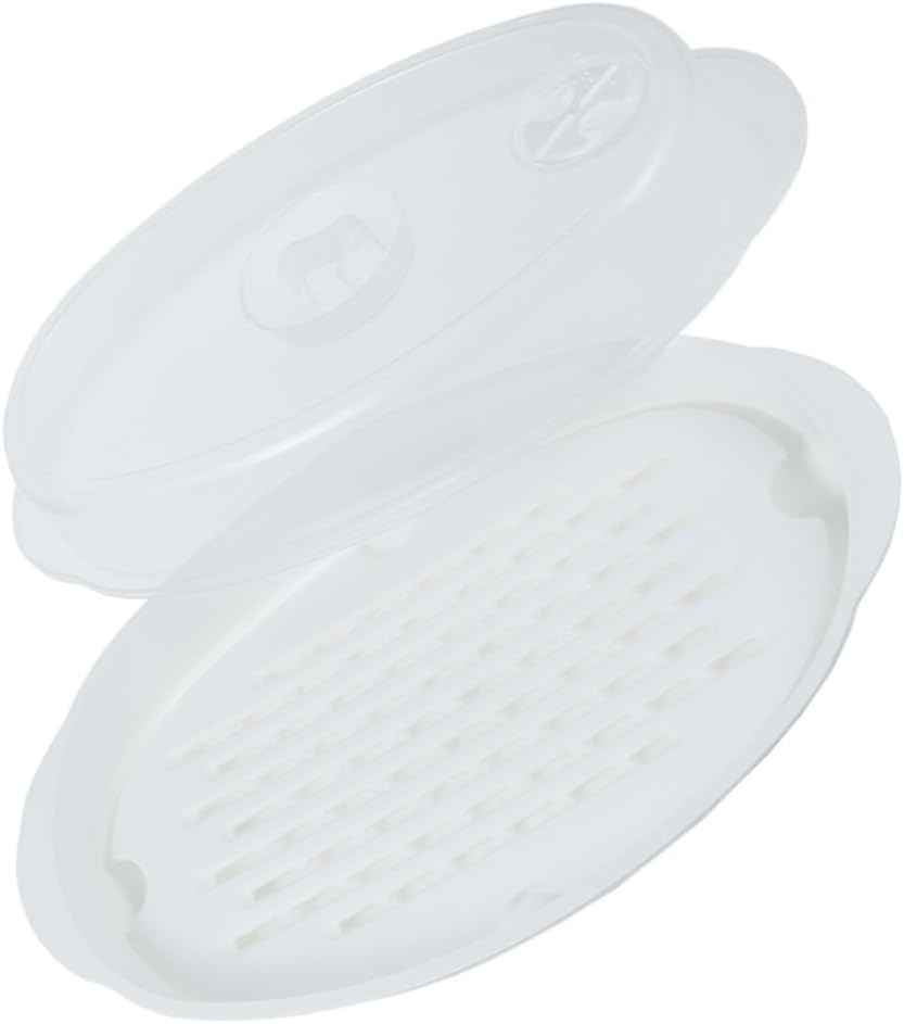 1pc Microwave Steamer with Cover for Cooking Fish Food Steamer for Healthy Meals Versatile Kitchen Cookware for Steaming Without Water Loss