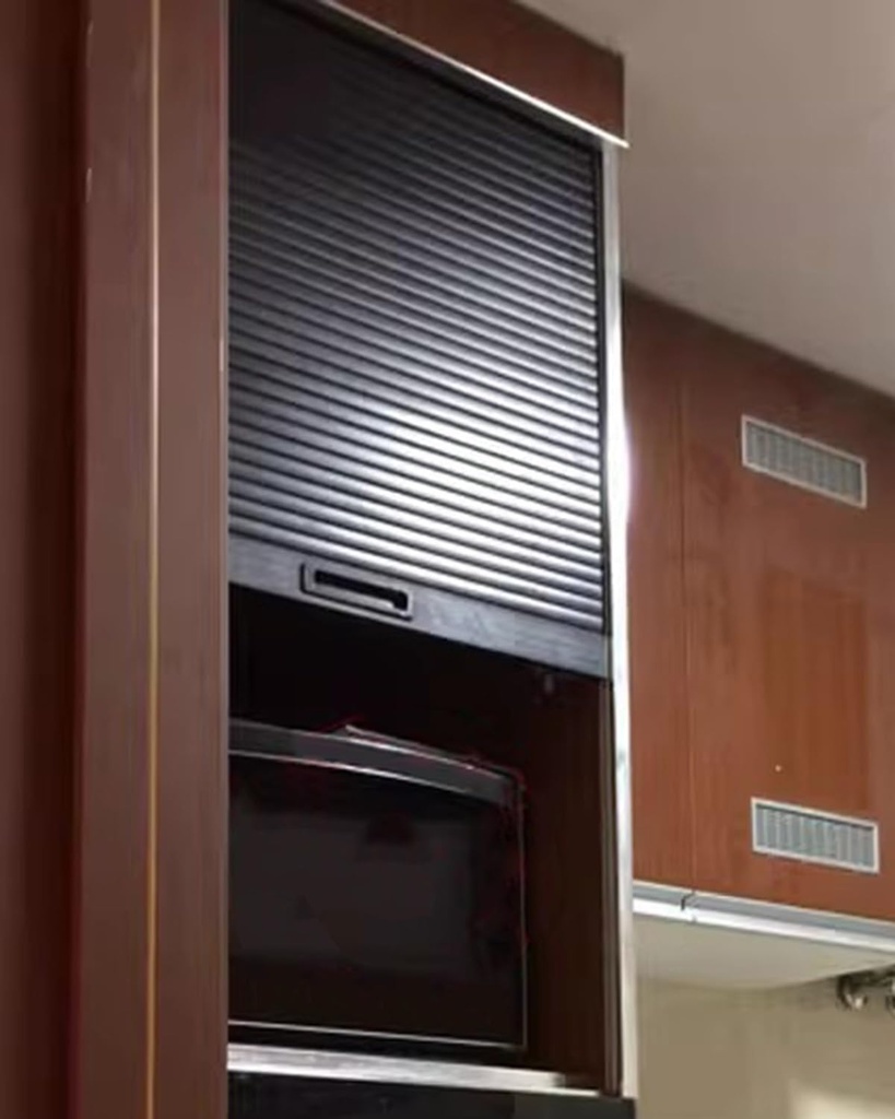 ZIMGOD Black Tambour Door for Kitchen Cabinet, Roll up Sliding Door, ABS Folding Gate for Closet Cupboard(40x50cm (15.7x19.7))