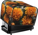 4 Slice Toaster Cover with Two Pockets for Storing knife Super Soft Appliance Cover Marigold Dust Cover for Kitchen Small Oven Cover Kitchen Bread Machine Protector Cover