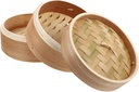 2tier Safe Handmade Steamer Basket for Cooking Dumplings and Food Design Lid for Chinese Food Compact Kitchen Accessory
