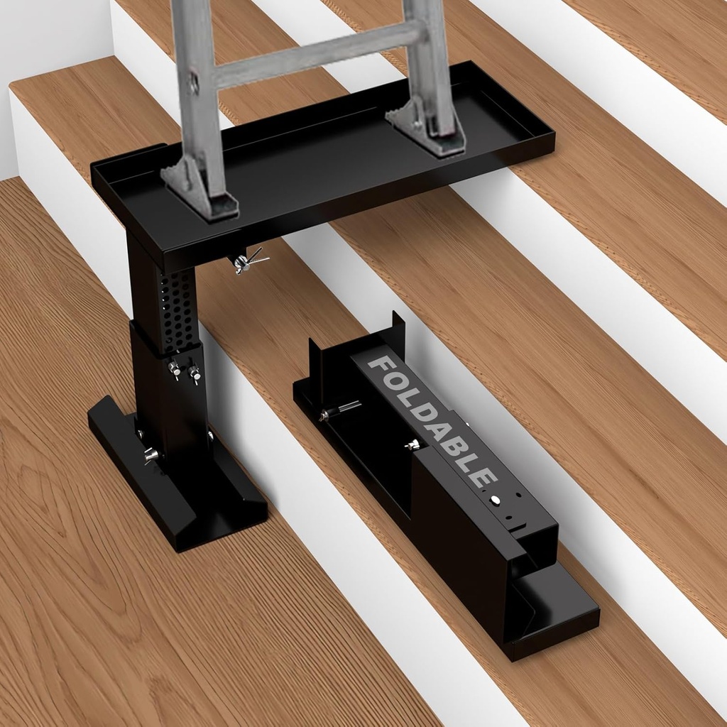 Foldable Heavy Duty Ladder Extender LA1-Adjustable Height 9.13"-15", Ladder Leveler for Stair-Ladder Aide-Ladder Leveler for Extension Ladders with 20x7.5" Platform-Non-Slip Mat-Holds up to 880lbs