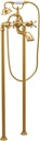 Moen Weymouth Brushed Gold Two-Handle Freestanding Tub Filler with Cross-Handles and Handshower, S22105BG
