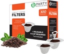 Party Bargains 300 Disposable Paper Coffee Filters – White Compact Design for for Keurig Brewers and Compatible with K-Cup Pods 1.0 & 2.0 Models, single use coffee filters
