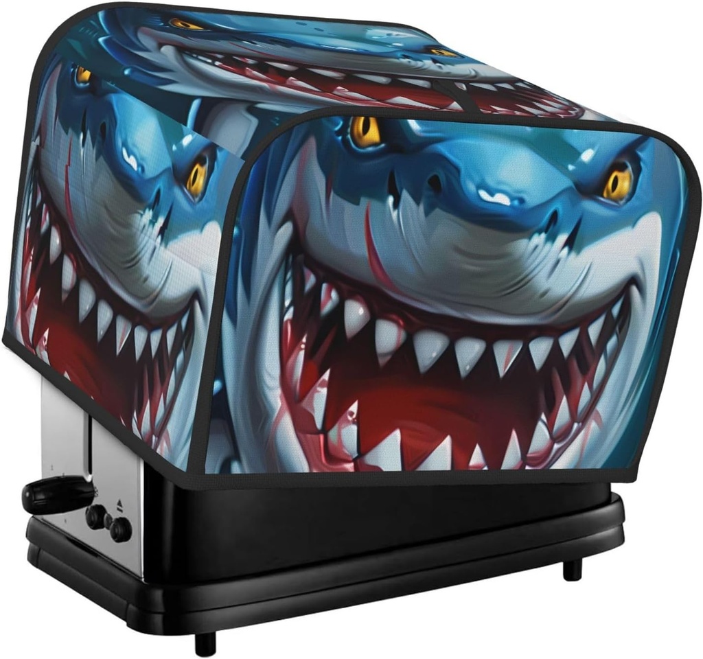 Oven Cover Kitchen Bread Machine Protector,4 Slice Toaster Cover For Home,Fingerprint Coaster Cover,Kitchen Small Appliance,Cartoon Cute Shark