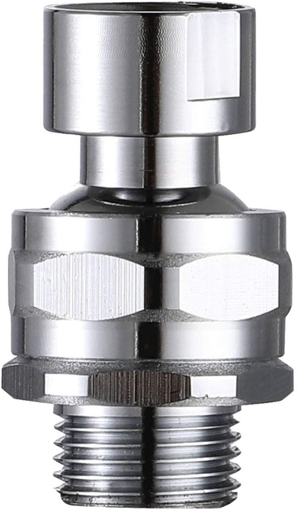 Shower Head Swivel Ball Adapter Brass Adjustable Shower Arm Connector Universal Showering Component Shower Arm Extension, Polished Chrome