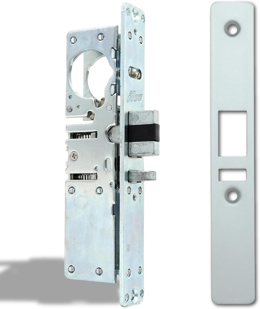 Summit DOORWARE Mortise Deadlatch Lock | Adams Rite Style Door Lock Replacement Parts | Exterior Door Lock Set in Aluminum Finish - 31-32" Backset Right Handed