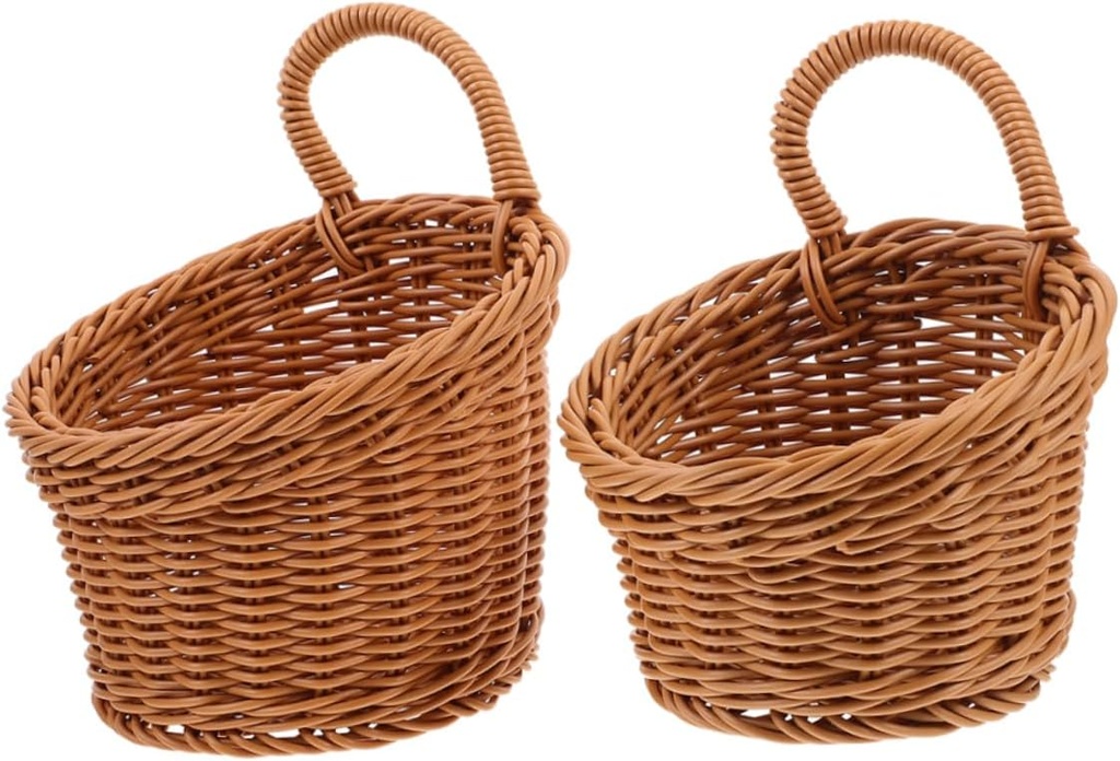 Ciieeo 2pcs Woven Wall Hanging Storage Basket for Kitchen Decorative Baskets for Garlic Ginger Eggs and Fruit Organization Stylish Storage for Clean and Tidy Spaces