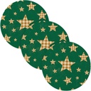 3 Pcs Trivet Pot Holder for Crock Pot 15in Absorb Water Cooking Pad Kitchen Pot Protector Porta platos para mesa Cartoon Checkered Plaid Stars Green