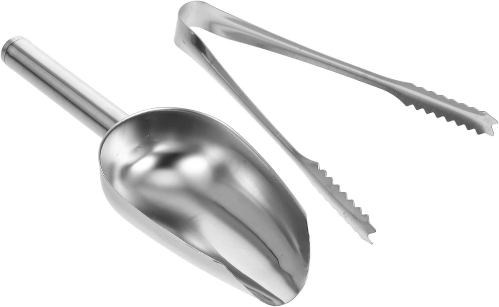 Ice Tongs Spoon Ice Scoop Small Cube Scoop Metal Stainless Steel Bar and Buffet Accessory