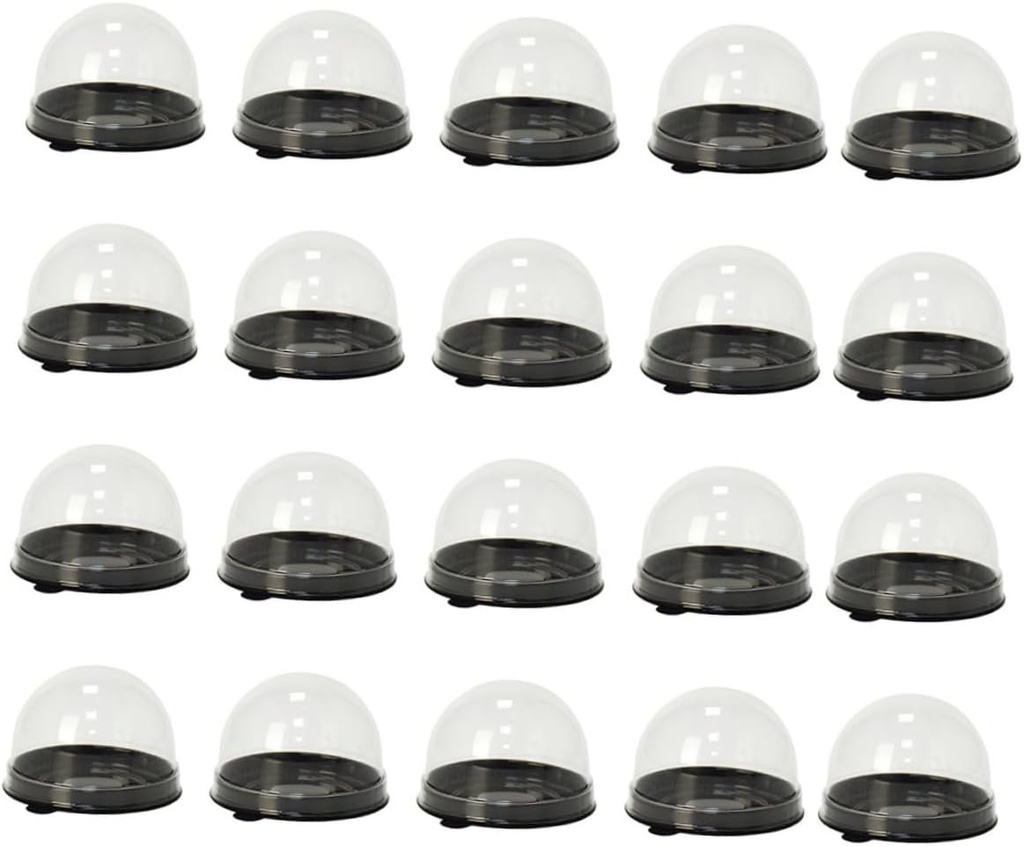 OUNONA 50Pcs Transparent Cake Boxes with Dome Lids Sturdy Packing Containers for Desserts Cupcakes Cookies for Bakery Storage Transport
