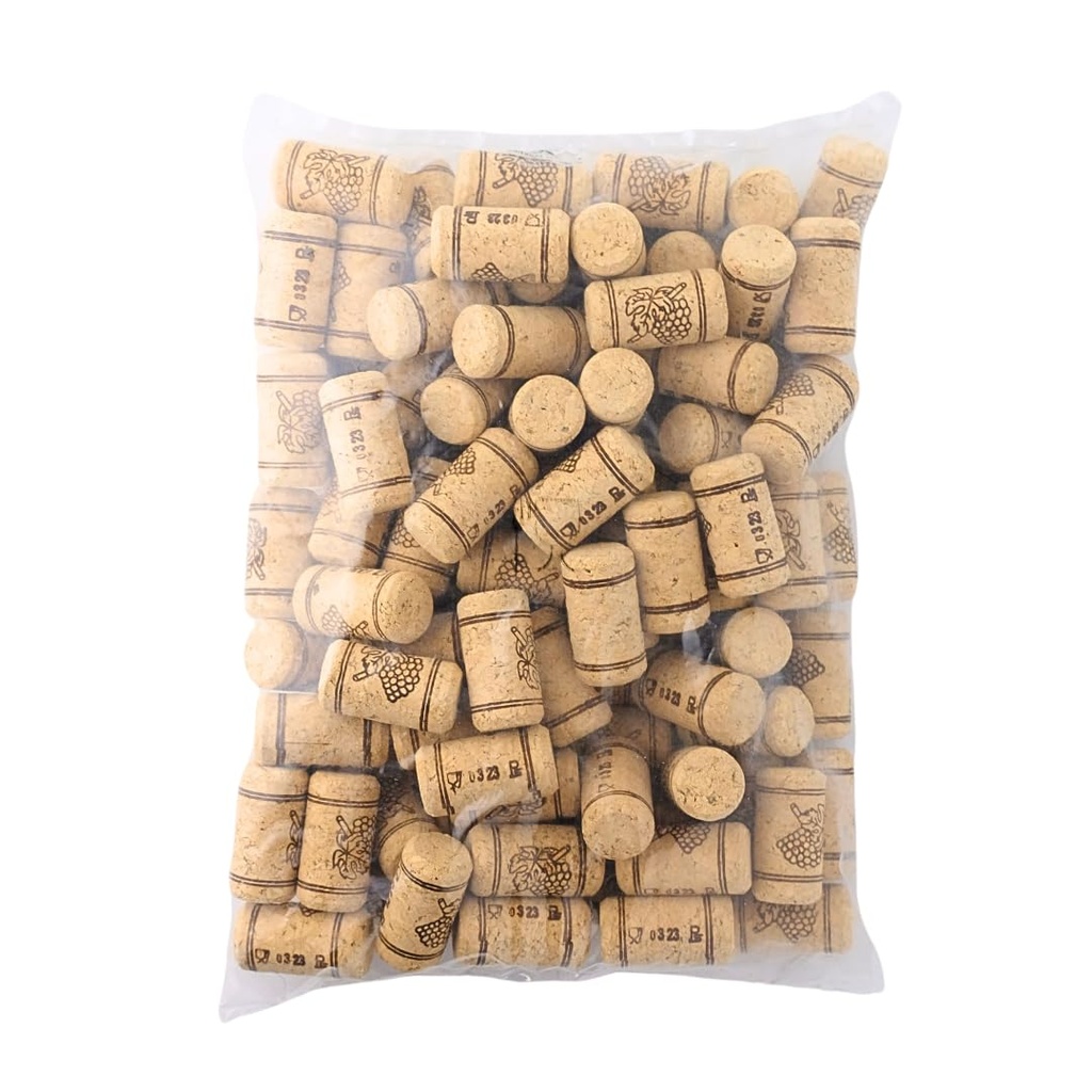 FastRack Bag of 100, #8 Straight Wine Corks for Wine Bottles | 1.73" x 0.87" (44 mm x 22 mm) Beige | Bottle Stoppers | Replacement Corks for Bottles – Reliable Fit and Consistent Seal