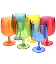Yalin Set of 6 Unbreakable 12 oz Acrylic Plastic Wine and Water Tumbler Stackable Goblets. (Multicolor, 12 oz)