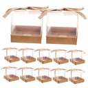 12Pcs Small Candy Boxes for Giving and Cake Packaging Wedding Storage Cases with Ribbon and Base for Party Favors and Special Occasions