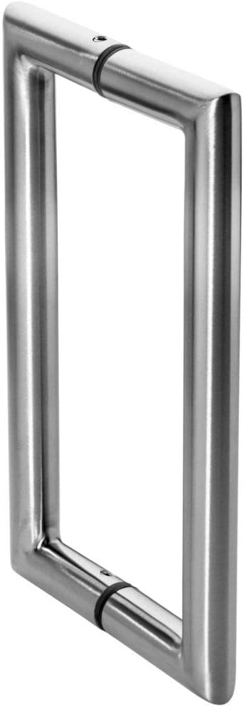 Rockwell Security 6 Inch Center to Center Mitered Corner Back to Back Shower Door Handle in Brushed Nickel Finish
