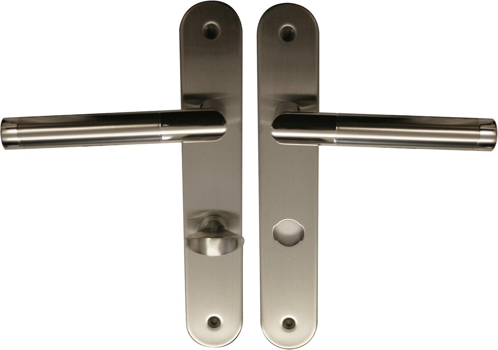 Tina-LS 32858673 Stainless Steel/Chrome for Bathroom Doors, Toilet Handle Set, Door Fittings, for Bathroom Doors