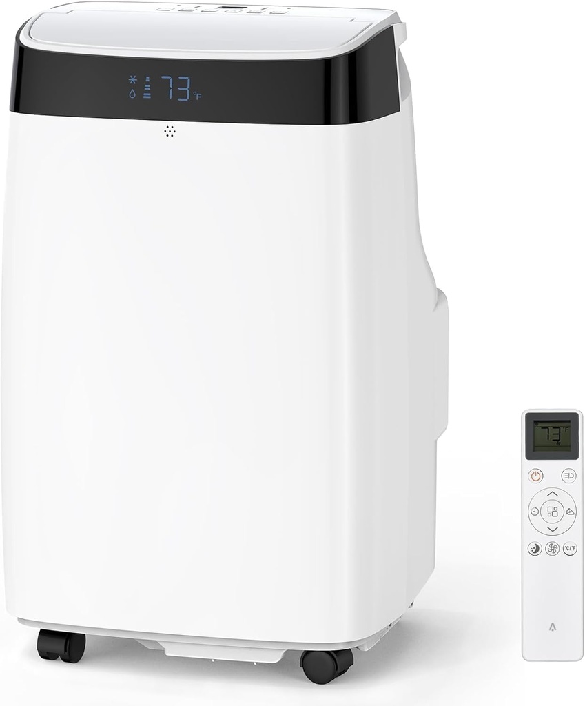 10000 BTU High-Power Portable Air Conditioner with 4-in-1 Cooling, Dehumidifying, 3-Speed Fanning, and Sleep Mode Functionality, Remote Control, 24-Hour Timer, Self-Evaporation Technology, Window Inst