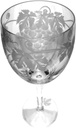 Hand Etched Italian Crystal Goblet Sandblasted (Sand Carved) Handmade Wine Water Glass Engraved (Grapes Leaves, 340 Milliliter (11.5 Ounce) White Wine)
