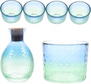 1set Elegant Japanese Sake Set Sake Bottle Tasting Cups Stylish Glassware for Tea Parties Weddings and Daily Use Sophisticated Design Peacock Box