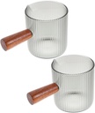2pcs Mini Milk Cup for Glasses Heat-resistant Glass Pitcher Iced Tea Pitcher