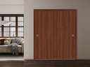 SARTODOORS Interior Sliding Closet Bypass Doors 48 x 80 inches | Basic 3001 Walnut | Rails Hardware Set | Wood Solid Bedroom Wardrobe Doors