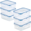 LOCK & LOCK - HPL806S6 Easy Essentials Food Storage Container/Bin Set - 11.8 Oz (Pack of 6), Clear