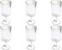 Stax Optic Twist Premium Acrylic Drinkware Indoor/Outdoor, Goblet, Clear with Gold Rim, 21.6oz, Set of 6
