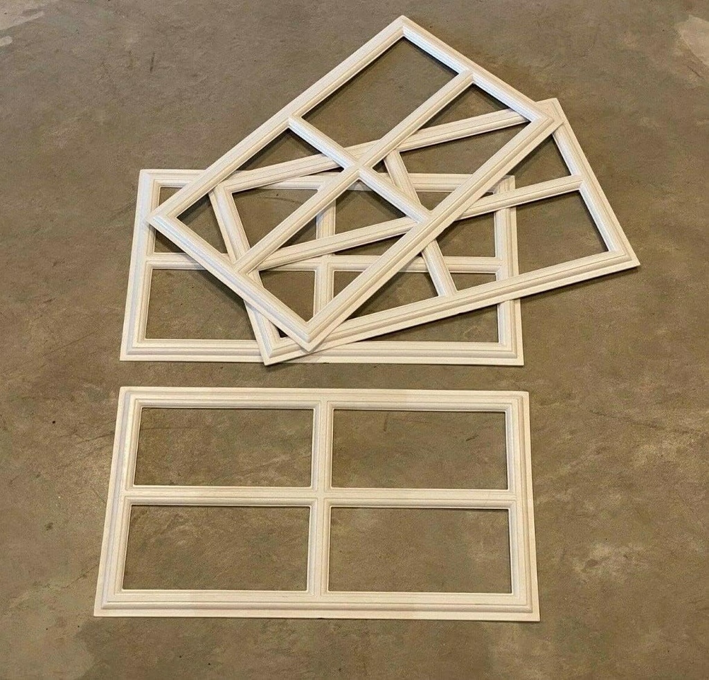 4 Amarr Stockton Short Panel Replacement Inserts for Amarr Garage Door Grilles White 18.5" x 11" Mullion Trim ONLY FITS Amarrs & Pella Garage Doors