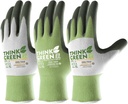 COOLJOB 3 Pairs Gardening Gloves for Women Men, 100% Recycled Polyester with Rubber Coated for Garden Patio Yard Lawn Work, Green, White & Grey, Medium Size