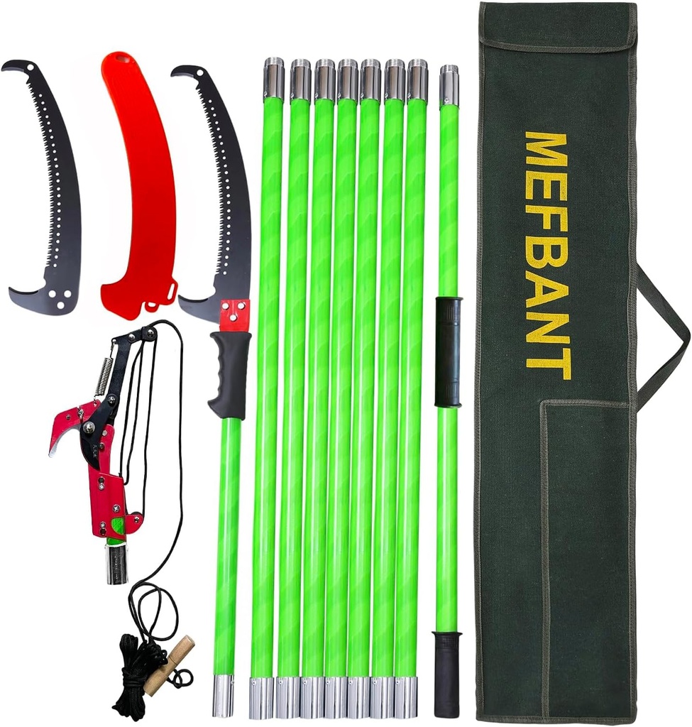 Pole Saw for Tree Trimming - 30 FT Extendable Tree Pruner, Long Handle Tree Trimmer, High Reach Branch Cutter, Heavy Duty Pole Pruning Saw, Tree Cutting Tool for Hard-to-Reach Branches