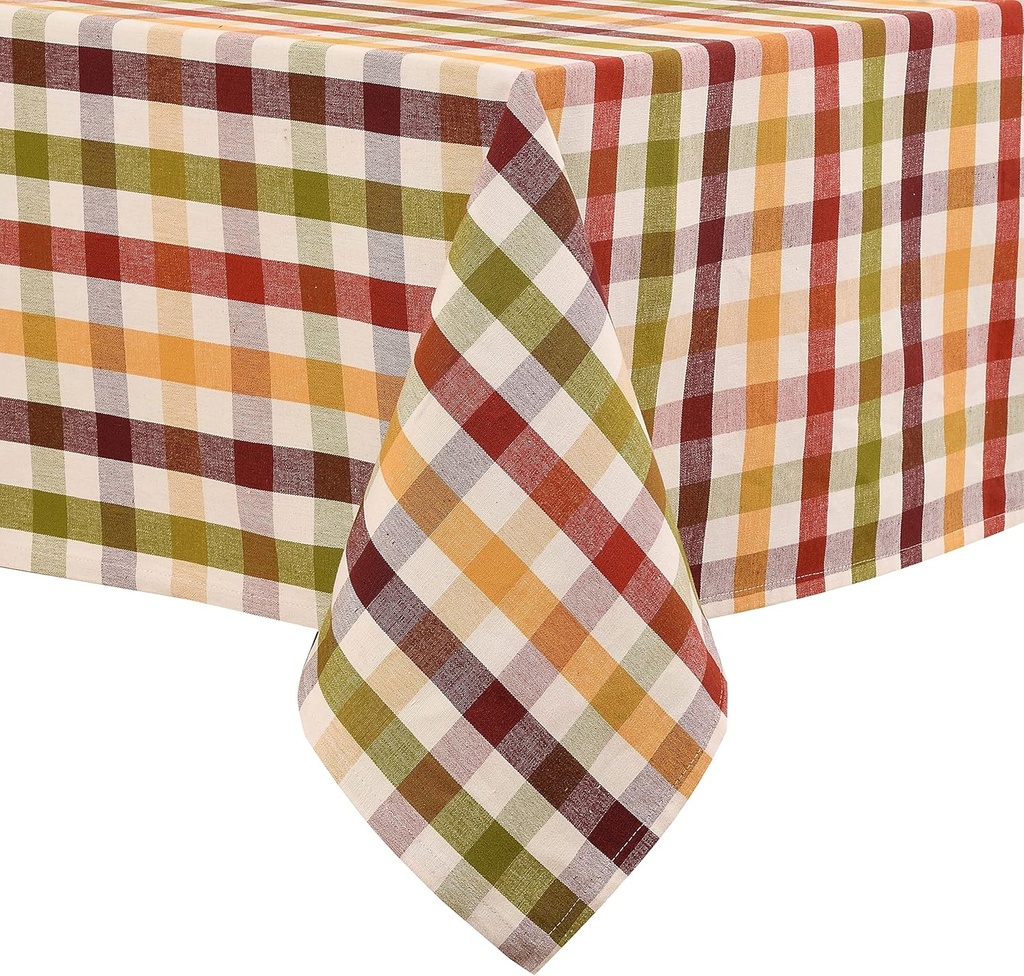 Urban Villa Checkred Tablecloth Buffalo Check Table Cloth Tabletop Cover Kitchen Dining Tablecloth 100% Cotton Great Parties Wedding Holiday Dinner Rectangle 60X84 Inches 6-8 Seats Table Cloth