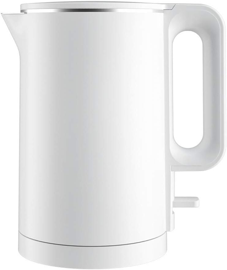 Tea Pot Water Heater, Cordless Electric Hot Water Kettle with Double Walled Stainless Steel and Auto Shutoff Protection, 1500 Watt Quick Heating,White Present (White)