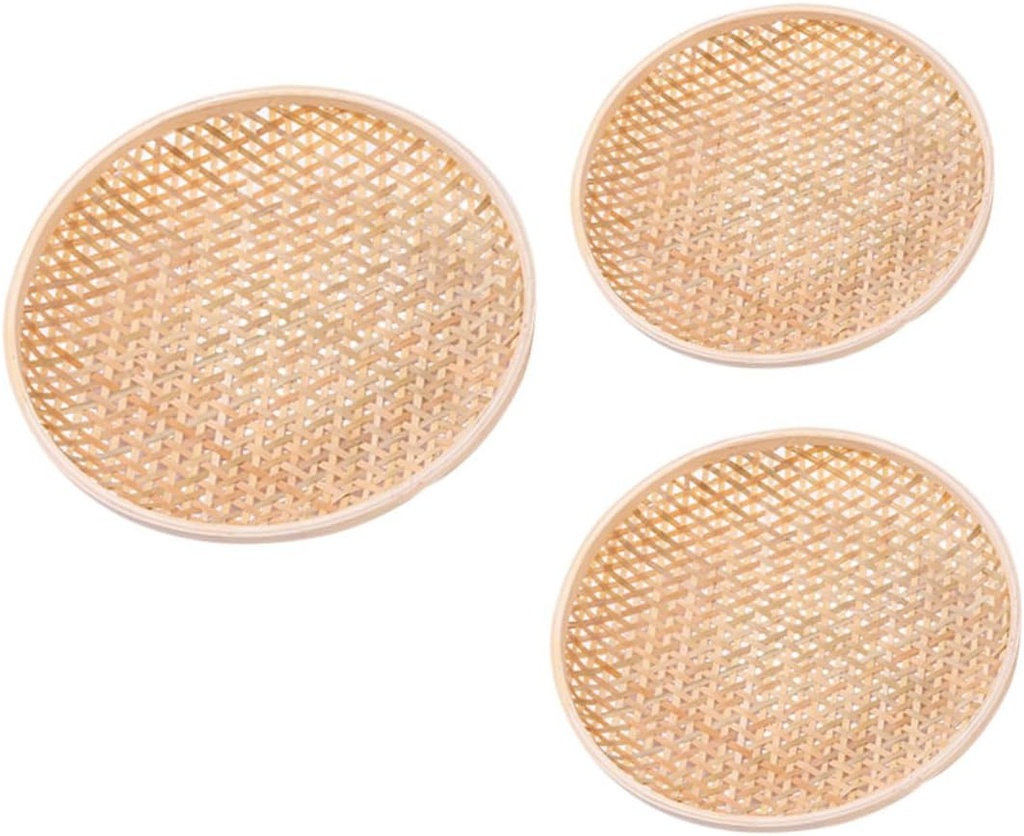 3pcs Egg Shape Bamboo Basket Creative Storage Container Fruit Bowl for Kitchen Counter Hanging Baskets