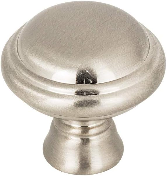 Henderson Knob Color Brushed Satin Nickel - Top Knobs 1 1/4" Width Grace Coll Contemporary Traditional Transitional Kitchen Drawer Cabinet Pull Hardware Dresser Bathroom Metal Handle Interior Home