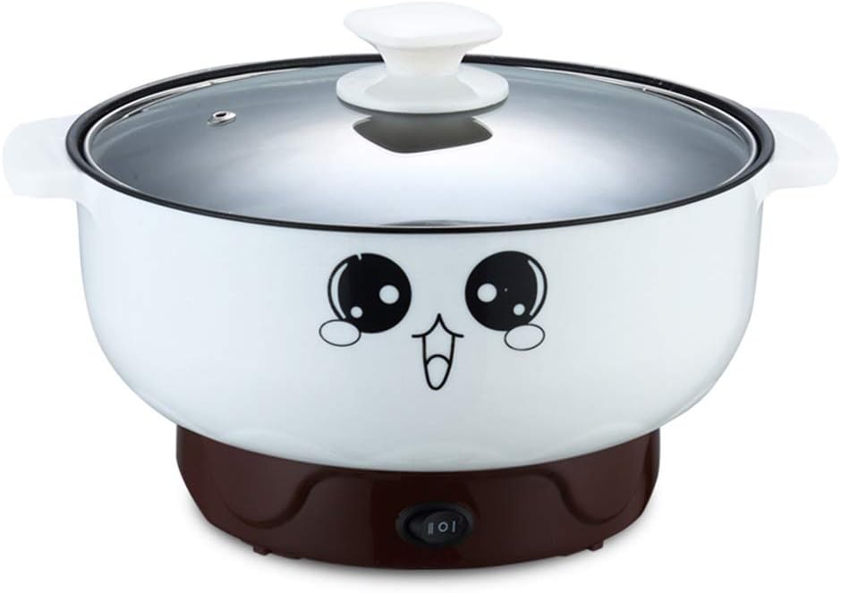 Multifunction Electric Skillet Stainless Steel Hot Pot Noodles Rice Cooker Steamed Egg Soup Pot Mini Heating Pan Cooking Rice (Color : Singlelayer, Size : 24cm)
