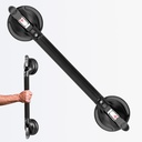 19-Inch Shower Handle - Upgraded Grab Bar with Strong Suction Cups for Bathtub & Shower Safety, Ideal for Seniors, Elderly, Disabled - Black