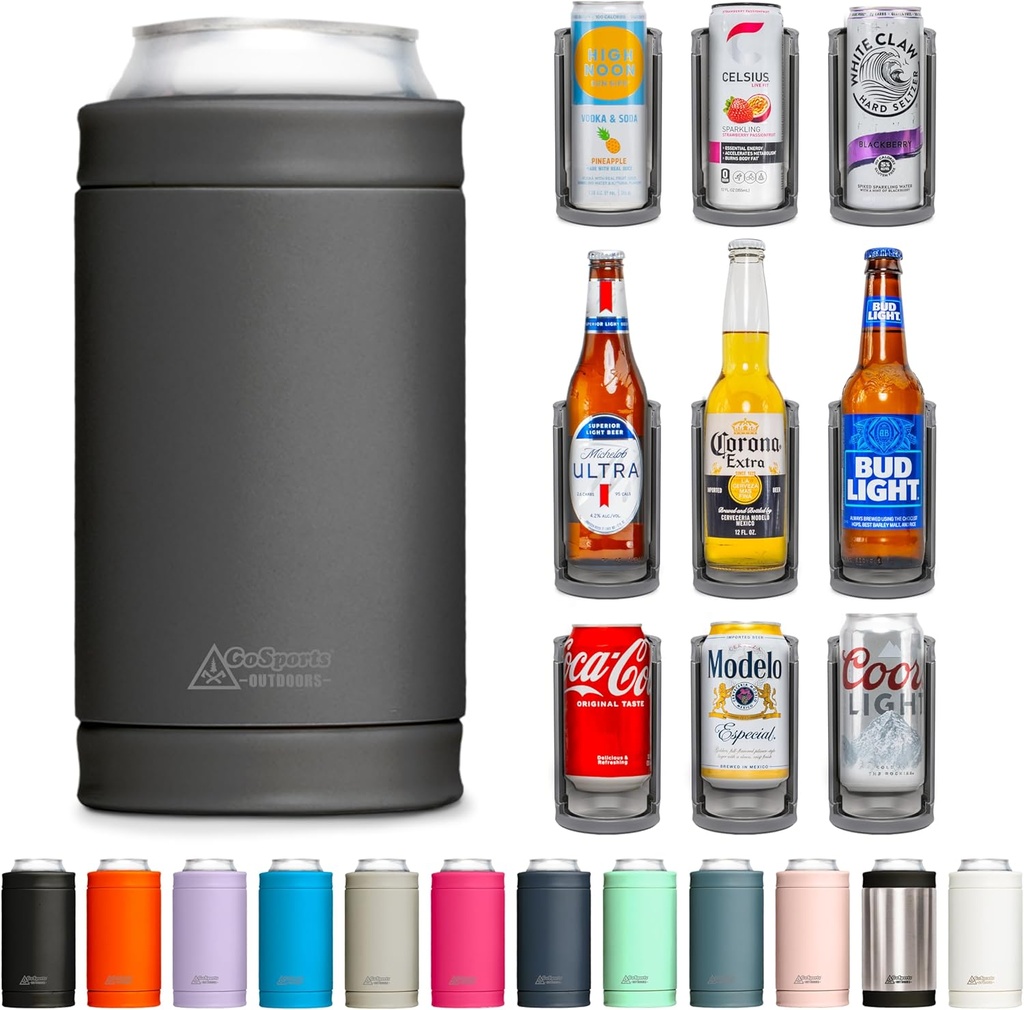 3 in 1 Insulated Can Cooler - 15+ Colors - Universal Size for 12 oz Cans, Slim Cans, and Bottles