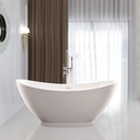 Vanity Art 69 Inches Freestanding Acrylic Bathtub Modern Stand Alone Soaking Tub with UPC Certified Slotted Overflow and Pop-up Drain VA6516