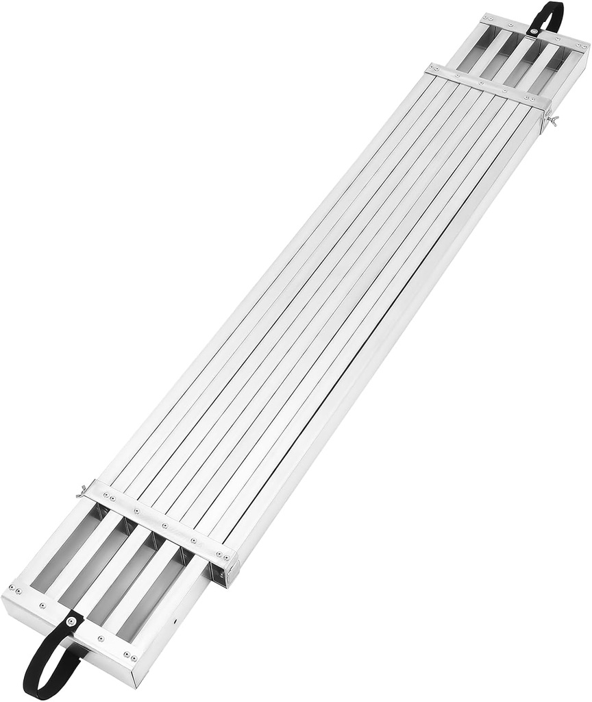8-13Ft Aluminum Ladder Plank, Telescoping Scaffolding Platform, 440 Lbs Max Load, Telescoping Work Plank with Skid-Proof Platform