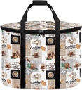 Coffee Beige Slow Cooker Carrier Case Compatible with 6-8 Quart Slow Cooker Insulated Carrying Bag with Handle Portabel for Travel Parties Family Gathering