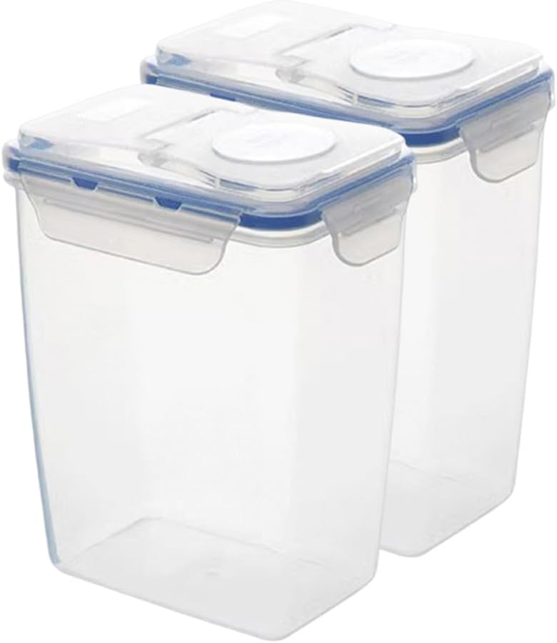 2Pcs 63oz Cereal Containers Storage with Pour Spout for Rice, Pasta, Dry Food | Flour Sugar Storage Containers with Reusable, Airtight, Visible, and BPA Free
